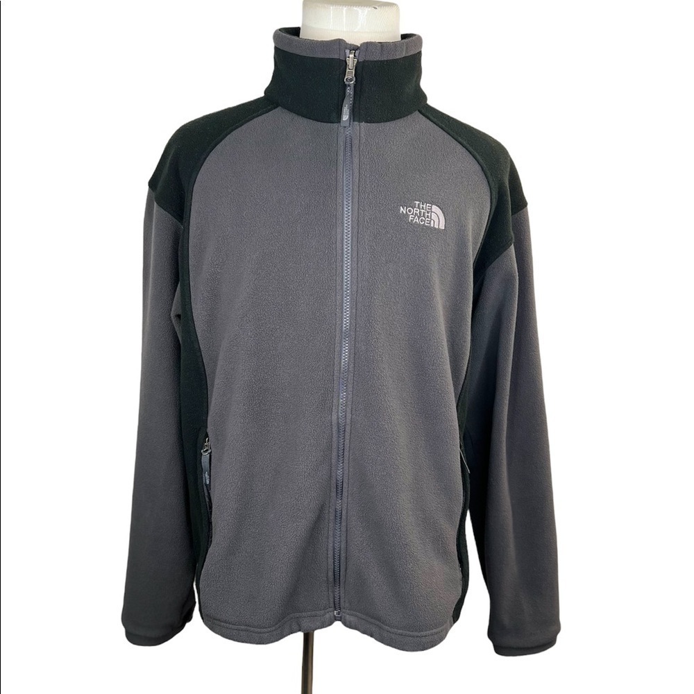 The North Face Full Zip Men’s Fleece Black Gray Jacket